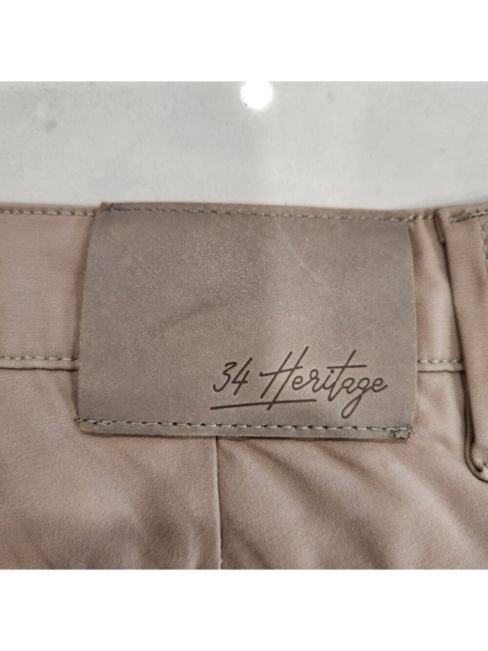 VTG 34 Heritage Verona Mid Rise Slim Leg Pants Mens Tag 31x34 Fits 32x27 Beige - Picture 5 of 14